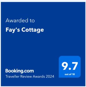 Certificat, premi, rètol o un altre document de Fay's Cottage