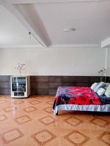 1 dormitorio con 1 cama en el centro de una habitación en Studio Luna, en Pereira