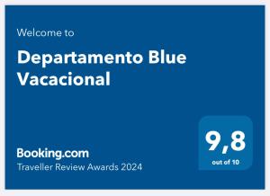 a blue sign that saysendar revision awards at Departamento Blue Vacacional in Playa del Carmen