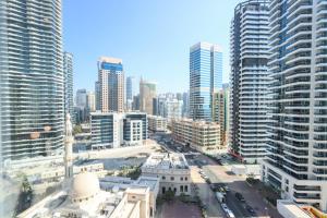 a view of a city with tall buildings at Livbnb -Glam Studio in Marina, Next to Marina Walk in Dubai