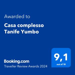 Certifikát, ocenenie alebo iný dokument vystavený v ubytovaní Casa complesso Tanife Yumbo