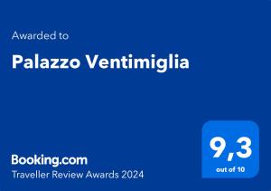 Πιστοποιητικό, βραβείο, πινακίδα ή έγγραφο που προβάλλεται στο Palazzo Ventimiglia