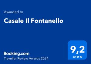 Certifikát, ocenenie alebo iný dokument vystavený v ubytovaní Casale Il Fontanello