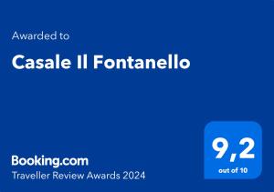 a blue screen with the text translated to cassale ii fontilia at Casale Il Fontanello in Todi