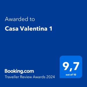 Сертифікат, нагорода, вивіска або інший документ, виставлений в Casa Valentina 1