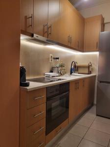 Dapur atau dapur kecil di Independent and newly built apartment in Kallithea, next to Tavros train station, in a nice neighborhood