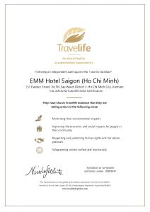 Majutusasutuses ÊMM Hotel Saigon olev sertifikaat, autasu, silt või muu dokument