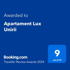 una captura de pantalla de la unidad de nombramiento actualizada en Apartament Lux Unirii, en Timisoara