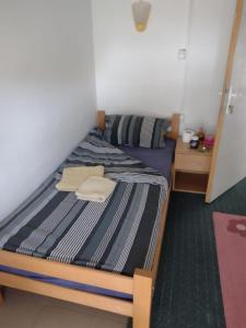 1 Schlafzimmer mit 2 Betten und einem Schreibtisch in der Unterkunft Acke Kum 3 in Žitorađa