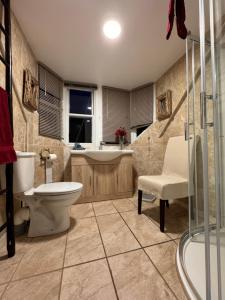 un bagno con un water e un lavandino di The West Highland Way Pitches a Glasgow