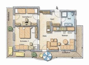 Půdorys ubytování Almchalet Zillertal