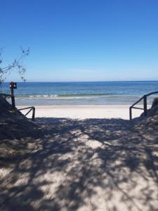 a sandy beach with the ocean in the background at Apartamenty Morska 92 in Sasino