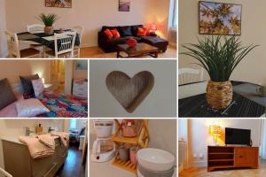 a collage of pictures of a living room at Le Spacieux du Centre in Agen