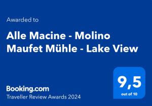Certifikát, ocenenie alebo iný dokument vystavený v ubytovaní Alle Macine - Lake Como Heritage Home in Molino Maufet Watermill - Lake View Balcony + 30 fotografií