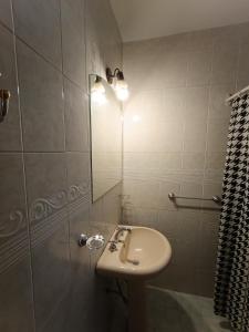 La salle de bains est pourvue d'un lavabo et d'un miroir. dans l'établissement Hotel Interlagos, à San Juan