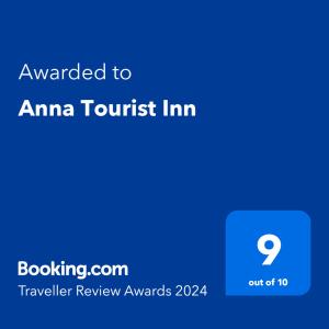 Certifikát, hodnocení, plakát nebo jiný dokument vystavený v ubytování Anna Tourist Inn