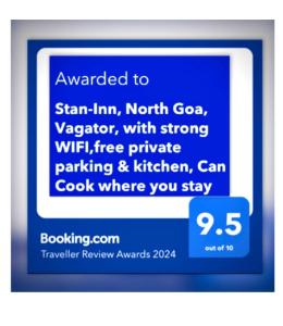 a screenshot of a cell phone with the text wanted to sign im north geo at Stan-Inn, North Goa, Vagator, with strong WIFI,free private parking & kitchen, Can Cook where you stay in Vagator