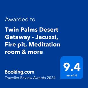 Mynd úr myndasafni af Twin Palms Desert Getaway - Jacuzzi, Fire pit, Meditation room & more í Joshua Tree