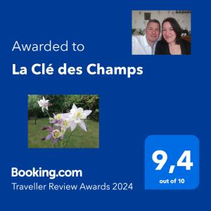 a screenshot of a email with a picture of a couple at La Clé des Champs in Longueval