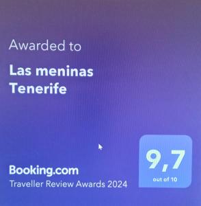 Zrzut ekranu telefonu komórkowego z tekstem. Chciał zrobić to premiaserate. w obiekcie Las Meninas Tenerife w San Miguel de Abona