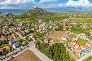 an aerial view of a small town with houses and trees at Villa Vista in Dalyan