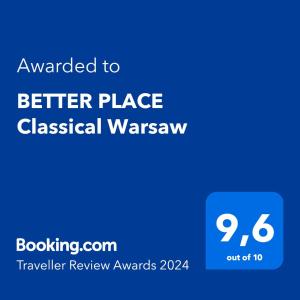 a screenshot of the better place classical wenger text box at BETTER PLACE Classical Warsaw in Warsaw