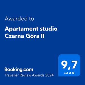 Certifikát, ocenenie alebo iný dokument vystavený v ubytovaní Apartament studio Czarna Góra II