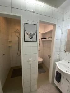 ห้องน้ำของ Ferienwohnung Bergruhe