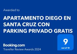 Captura de pantalla de la invitación a una convención de Santa Cruz para estacionar grillas de filota en APARTAMENTO DIEGO EN SANTA CRUZ CON PARKING PRIVADO GRATIS, en Santa Cruz de Tenerife
