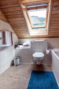 uma casa de banho com um WC branco e uma janela em Silvretta Nova em Sankt Gallenkirch