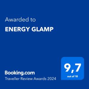 Certifikát, hodnocení, plakát nebo jiný dokument vystavený v ubytování ENERGY GLAMP