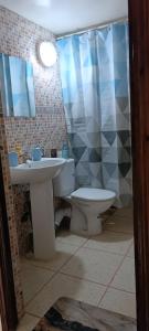 un bagno con lavandino e WC di Appartement meublé à louer a Meknès Altre 29 foto