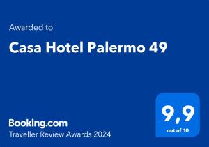Certifikát, hodnocení, plakát nebo jiný dokument vystavený v ubytování Casa Hotel Palermo 49