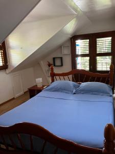 ポワント・ノワールにあるVilla Les Gallièresのベッドルーム(青い枕の大型ベッド1台付) +31枚の写真