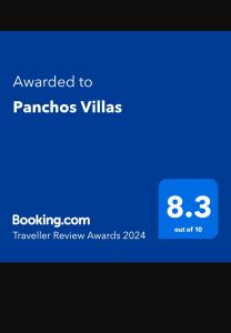 a screenshot of a cell phone with the text upgraded to pandos villages at Panchos Villas in Caye Caulker