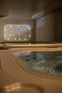 a close up of a sink in a microwave at Narva Hotell & Spaa in Narva