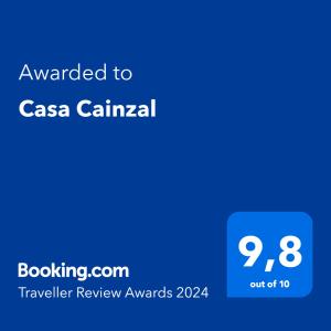 Certyfikat, podpis lub inny dokument wystawiony w obiekcie Casa Cainzal