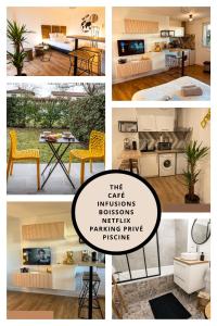 a collage of pictures of a kitchen and a living room at Magnifique appartement To Be Discovered in Montauban