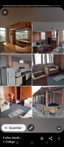 een collage van foto's van een woonkamer en een keuken bij Alojamiento Punta Negra in Punta Negra