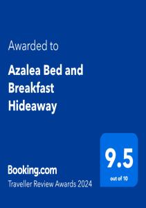 a screenshot of aania bed and breakfast hitchwalker review awards at Azalea Bed and Breakfast Hideaway in Tura Beach