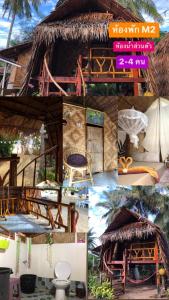 a collage of photos of a resort with a building at Malee homestay in Ko Por