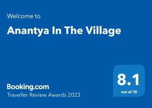 Certifikát, hodnocení, plakát nebo jiný dokument vystavený v ubytování Anantya In The Village