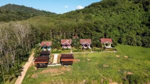 an aerial view of a house on a hill at บ้านสวนปิยนันท์ (Baansuan Piyanan) in Ko Yao Noi