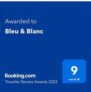 Certificat, premi, rètol o un altre document de Bleu & Blanc