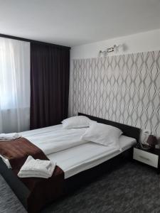 1 dormitorio con 1 cama grande en una habitación en Casa Schi en Straja