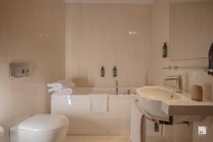 ein Badezimmer mit einem WC, einem Waschbecken und einer Badewanne in der Unterkunft Urbanicooh Paracelso - Piazza Maggiore View in Bologna