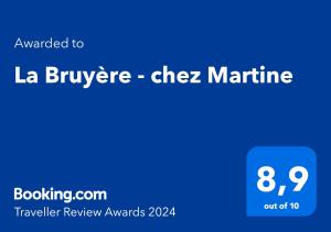 Ein Screenshot eines Handys mit den Worten la bridge cheez mariner in der Unterkunft La Bruyère - chez Martine in Appy