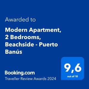 Certyfikat, podpis lub inny dokument wystawiony w obiekcie Modern Apartment - 2 Bedrooms, Beachside - Puerto Banús