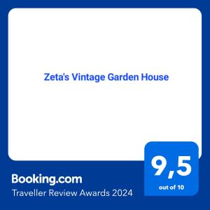 une capture d'écran d'un téléphone portable avec le logo de la maison de jardin de vince activée dans l'établissement Zeta's vintage garden house, à Sparte