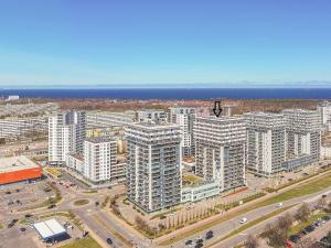 an aerial view of a city with tall buildings at Hello Apartments 4 Oceany z prywatnym parkingiem in Gdańsk
